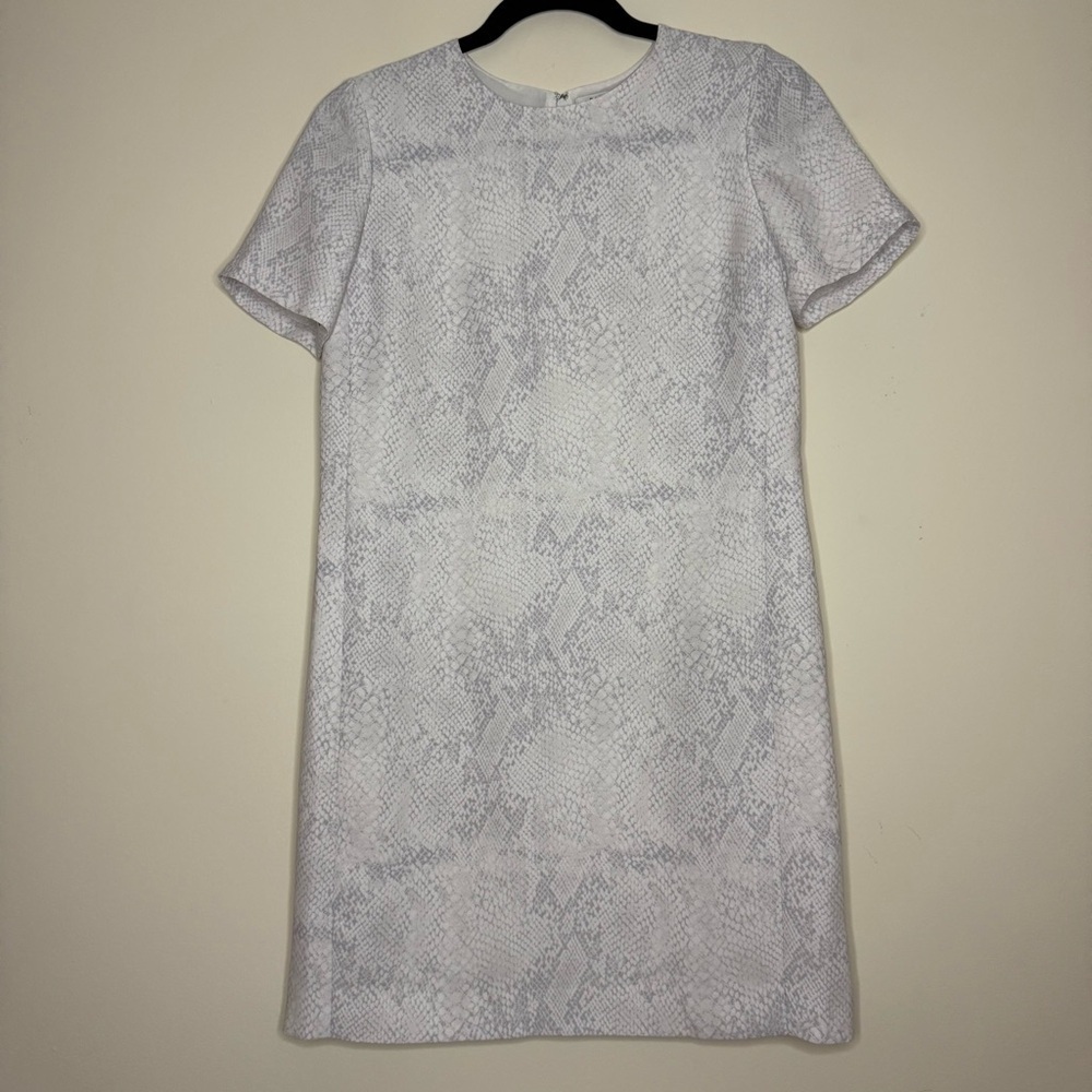 BABATON Patricio Crepe Python Espace Grey Snake Print Business Shift Dress